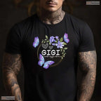 Cute Gigi Butterfly Floral Gigi Grandma Womens Gift Mothers Day T-Shirt Present