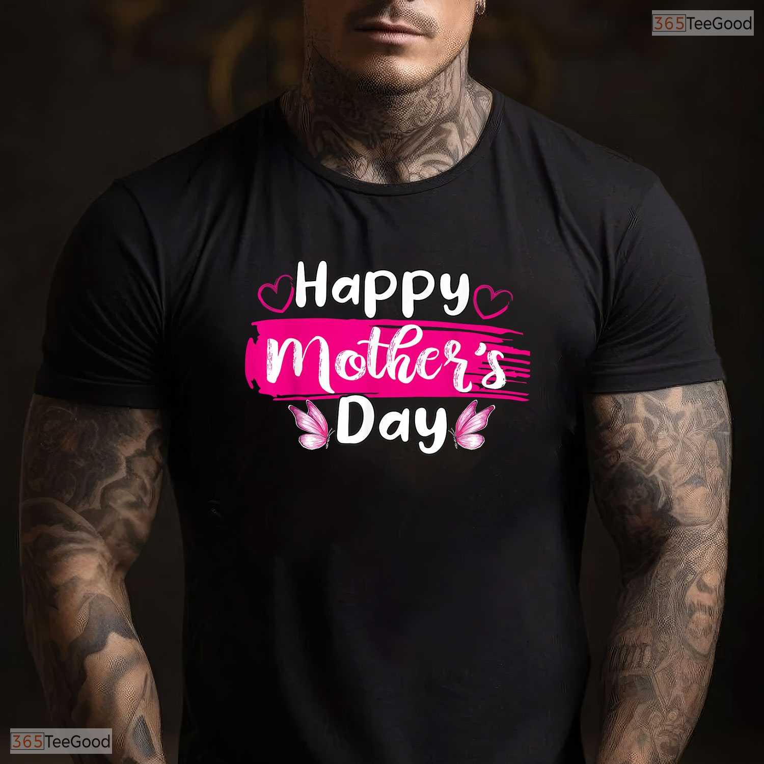Happy Mothers Day Mommy Shirt Cute Butterfly Mothers Day T-Shirt Gift Idea