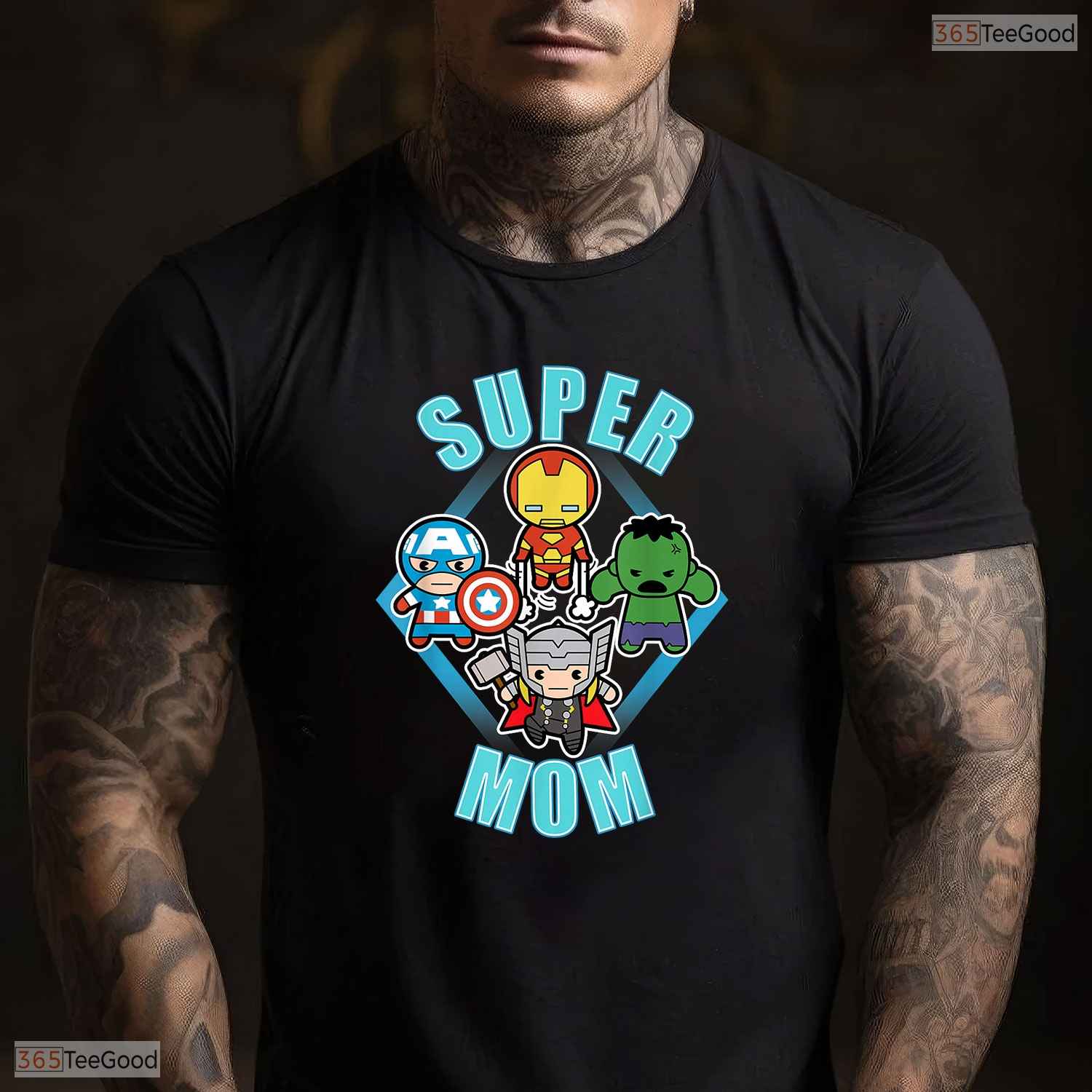 Kawaii Superhero Mom Shirt Comic Style Superhero Mom Mothers Day T-Shirt Idea