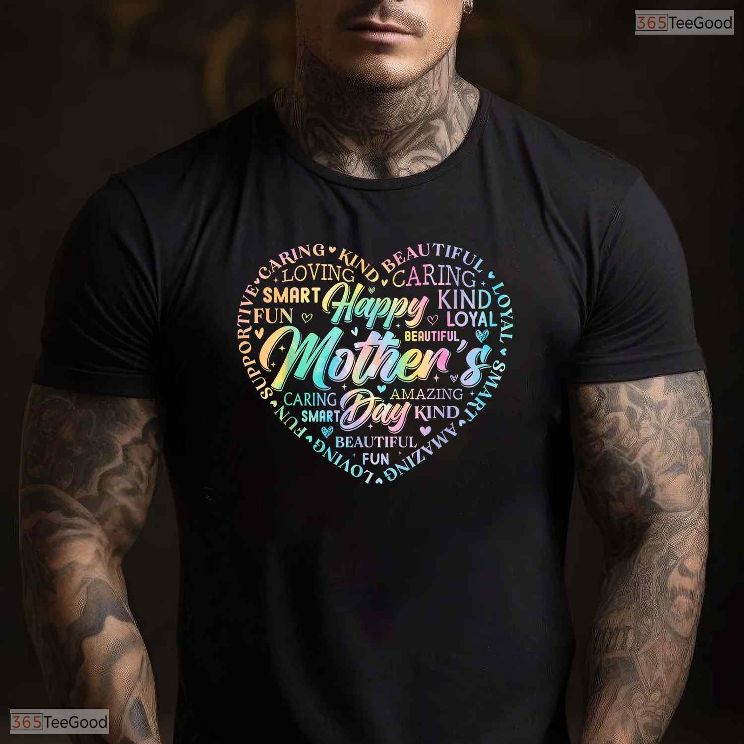 Tie Dye Heart Mothers Day Shirt Cute Mom And Grandma Mothers Day T-Shirt Gift