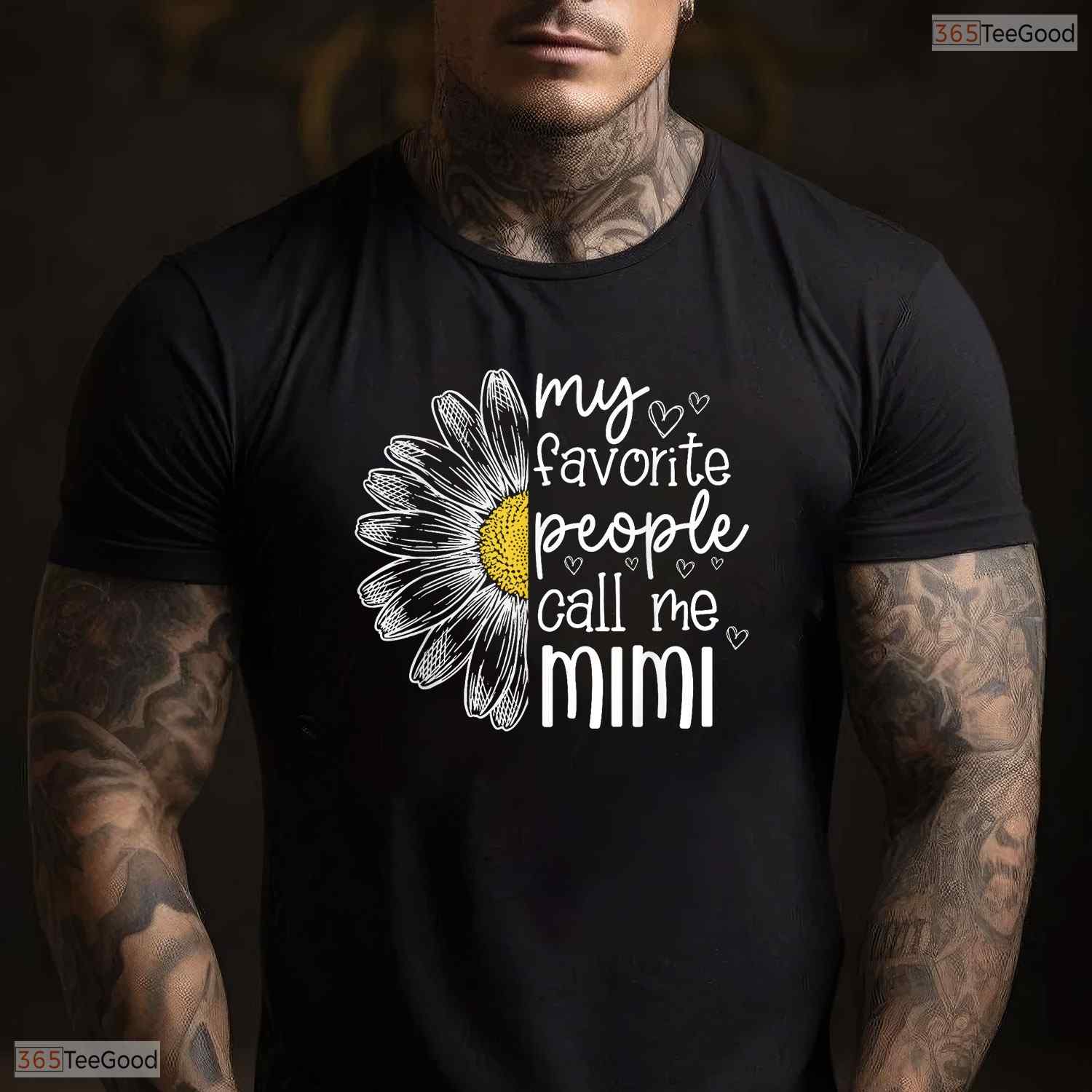 Favorite People Call Me Mimi Daisy Floral Grandma Mothers Day T-Shirt Gift