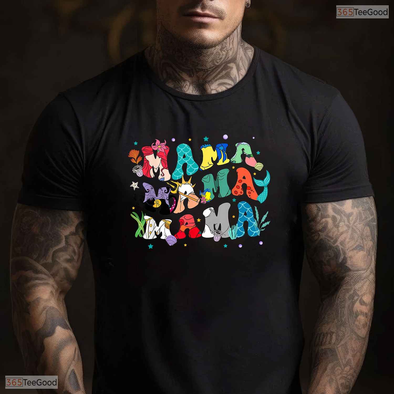 Mama Mermaid Mothers Day T-Shirt Cute Mommy Beach Vacation Gift For Women