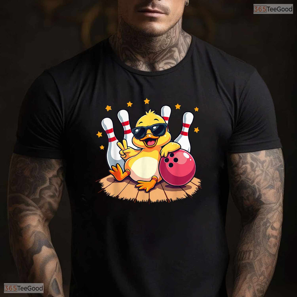 Cute Duck Playing Bowling Cool Mom Sunglasses Mothers Day T-Shirt Gift Idea