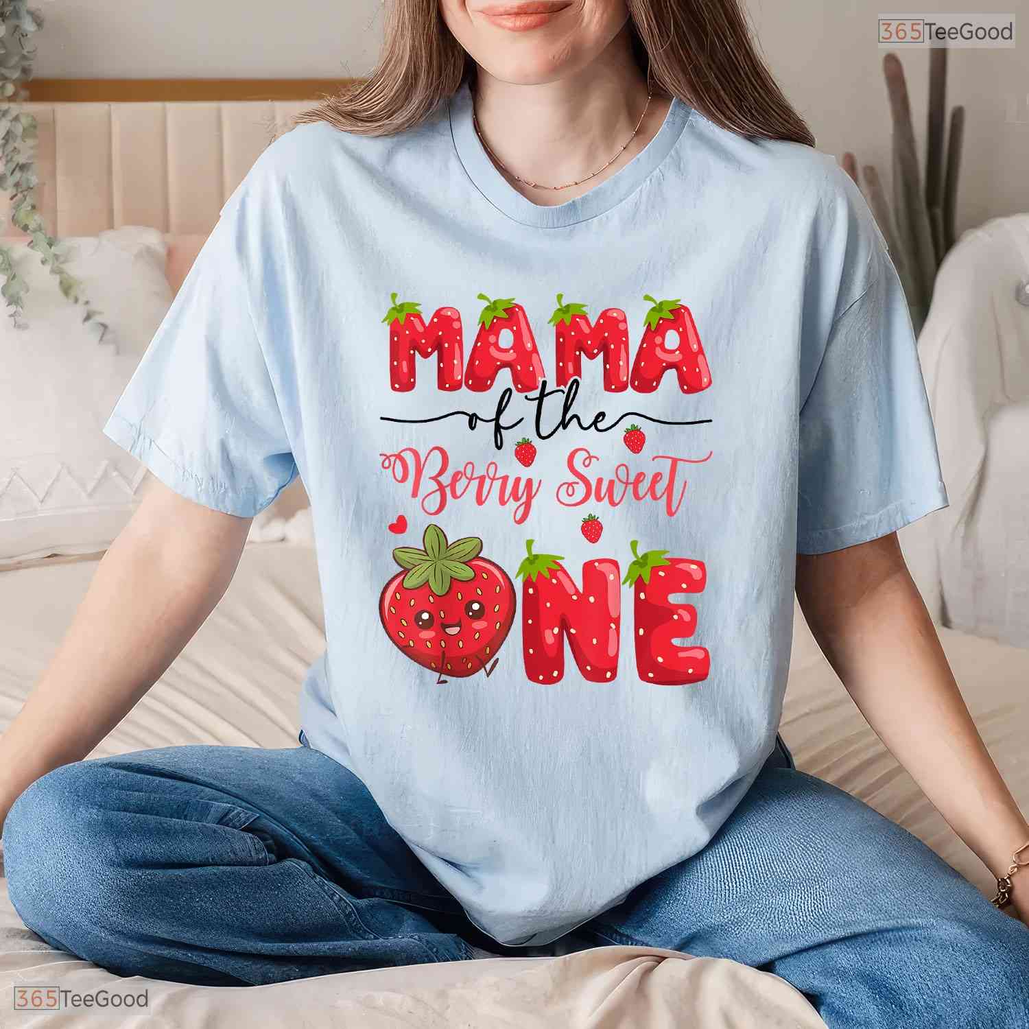 Berry Sweet One Mama Strawberry First Birthday Mother Mothers Day T-Shirt