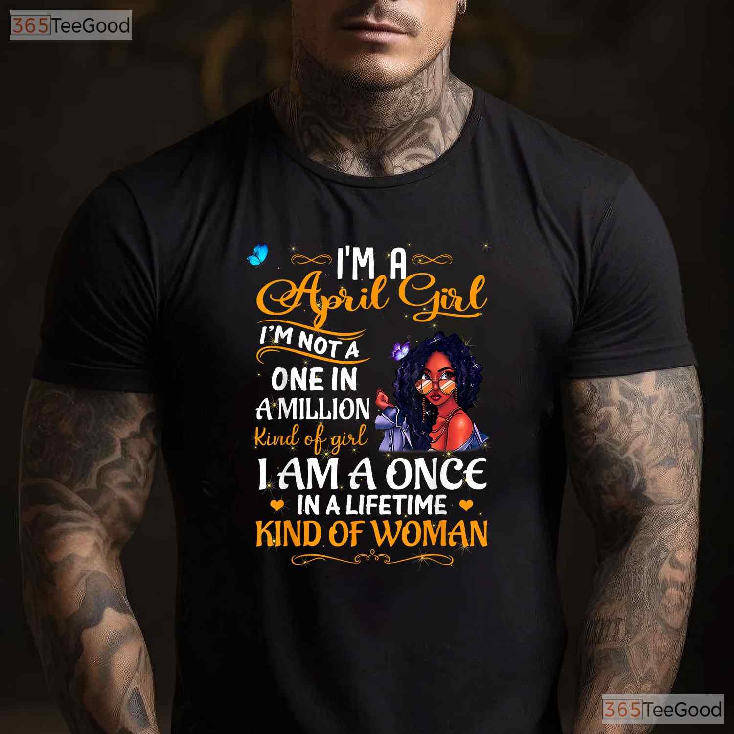 April Girl T-Shirt For Black Women - Melanin Queen Birthday Tee - Afro American Shirt