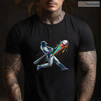 Cool Baseball Player Drip T-Shirt Youth Boys Melting Graphic Sports Apparel