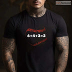6 4 3 2 Double Play Baseball Player T-Shirt Funny Math Saying Sports Apparel