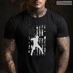 Baseball Player American Flag USA Camo T-Shirt Patriotic Graphic Sports Gift
