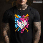 Baseball Boys Ice Cream Drip T-Shirt Cool Youth Sports Graphic Novelty Gift