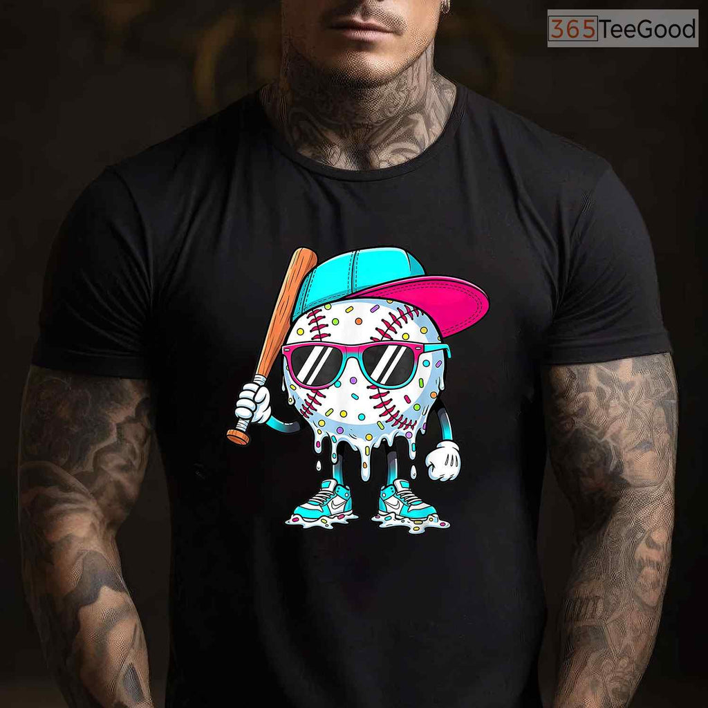 Baseball Life Style 101 Apparel Youth Drip T-Shirt Boys Kid Cool Sports Gift
