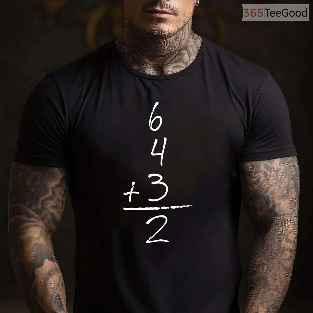 Baseball Inspired Math 6 4 3 2 Double Play T-Shirt Softball Game Sports Tee