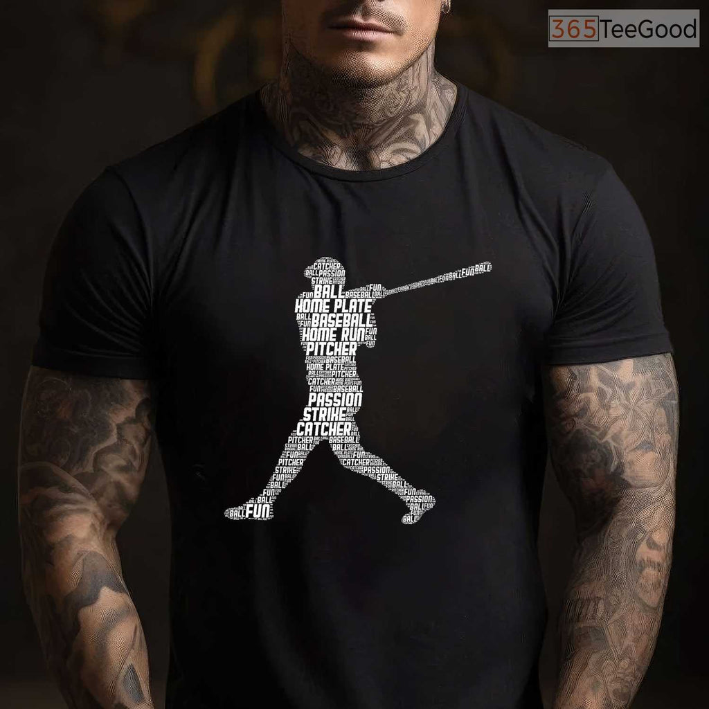 Baseball Player Men Children Boys T-Shirt Cool Sports Graphic Game Day Gift