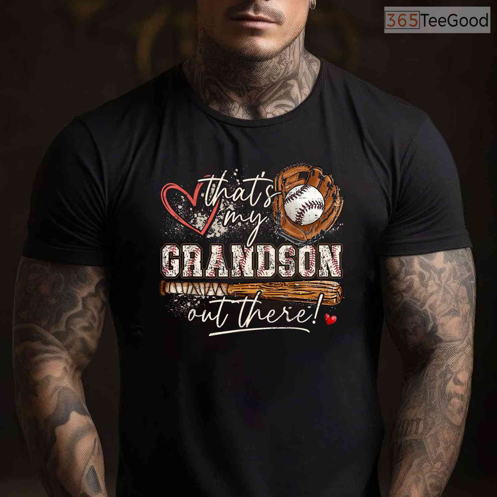 Thats My Grandson Out There Baseball T-Shirt Grandma Mothers Day Sports Gift