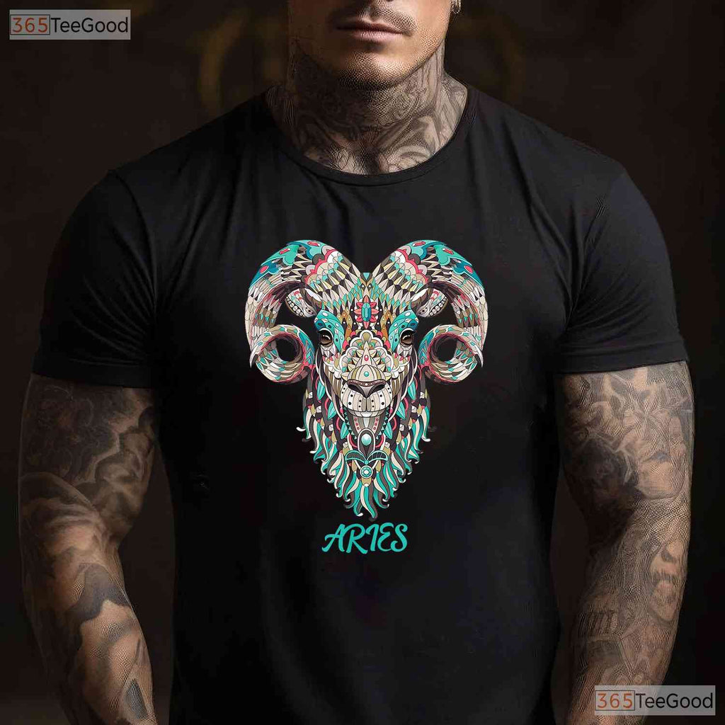 Aries Zodiac Astrology T-Shirt - March April Birthday Tee - Horoscopes Shirt For Gift