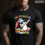 Funny Dabbing Bunny Happy Easter T-Shirt Cool Boys Girls Easter Day Dance Tee