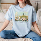 He Is Risen Christian Wildflower Happy Easter T-Shirt Women Religious Faith Top
