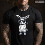 Bunny Face With Sunglasses Cap Easter Day T-Shirt Cool Boys Men Holiday Shirt
