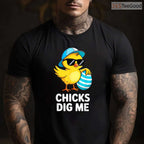 Chicks Dig Me Easter Toddler Boys Men T-Shirt Funny Happy Easter Humor Shirt