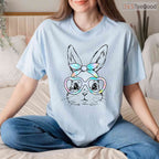 Cute Bunny Rabbit Face Tie Dye Glasses T-Shirt Girl Happy Easter Day Gift Tee