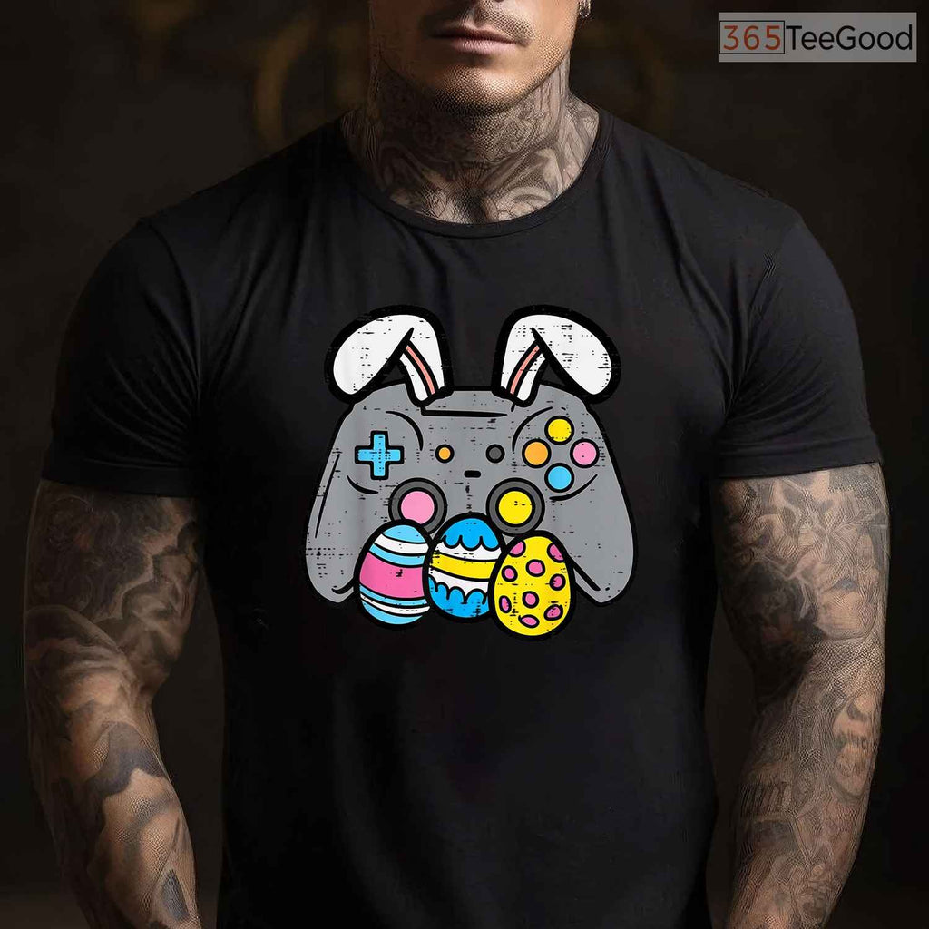 Easter Video Game Bunny Eggs Gaming T-Shirt Gamer Boys Men Teen Kids Gift Tee