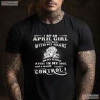 I - m An April Girl Heart On Sleeve T-Shirt - Emotional April Birthday Tee - Gift For Her