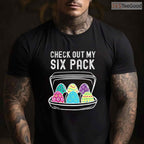 Funny Easter Egg Workout T-Shirt Check Out My Six Pack Abs Gym Fitness Shirt