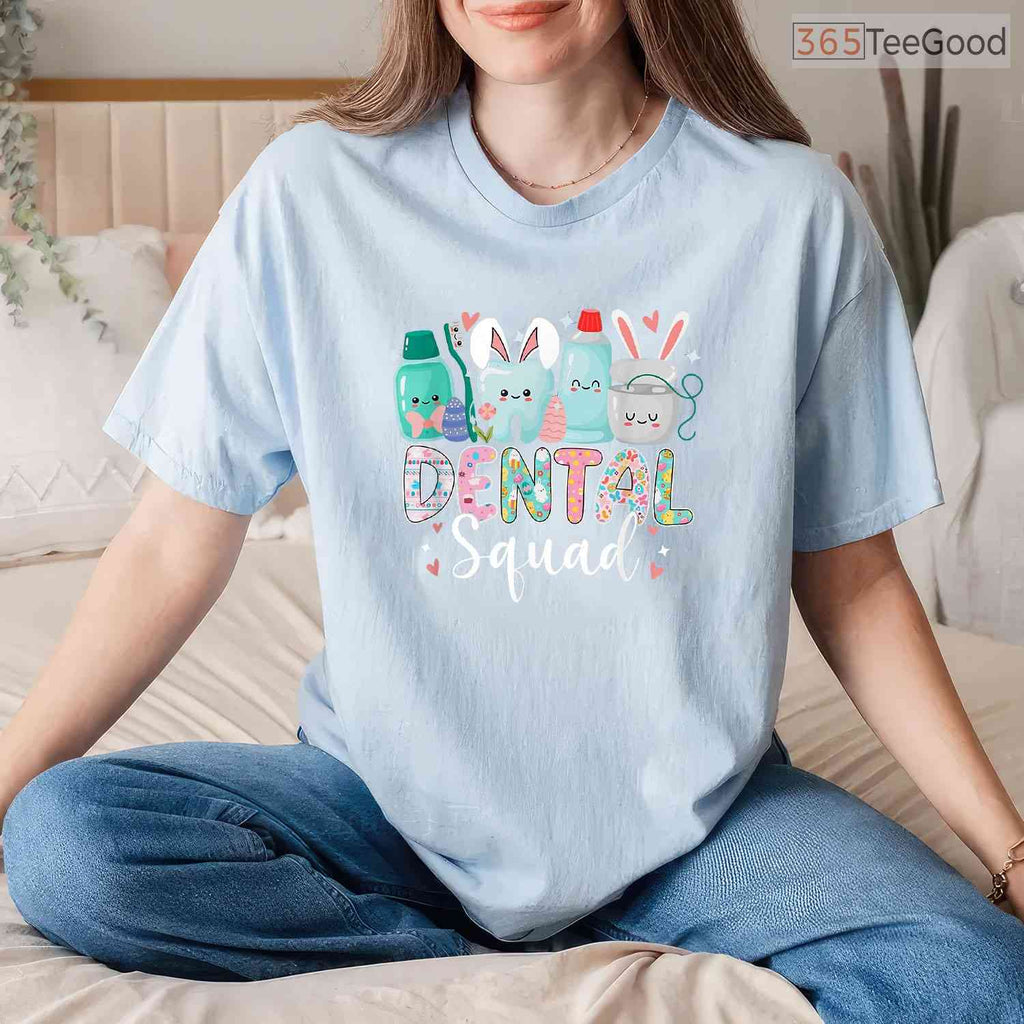 Funny Teeth Dental Squad T-Shirt Dentist Happy Easter Day Tooth Holiday Shirt