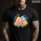 Easter Eggs Graphic T-Shirt Colorful Pattern Happy Holiday Spring Vibe Shirt