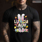 Lunch Lady Crew T-Shirt Funny Bunny Cafeteria Squad Happy Easter Day Shirt