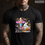 Easter Cross Bunny Needs Jesus T-Shirt Rabbit Christian Religious Faith Shirt