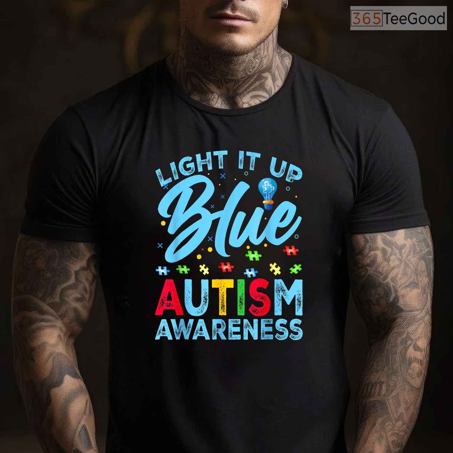 Light It Up Blue Autism Awareness Men Women Kids T-Shirt April Month Gear