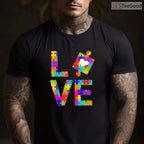 Autism Puzzle Love Awareness Month Ribbon Adult Kids T-Shirt April Support