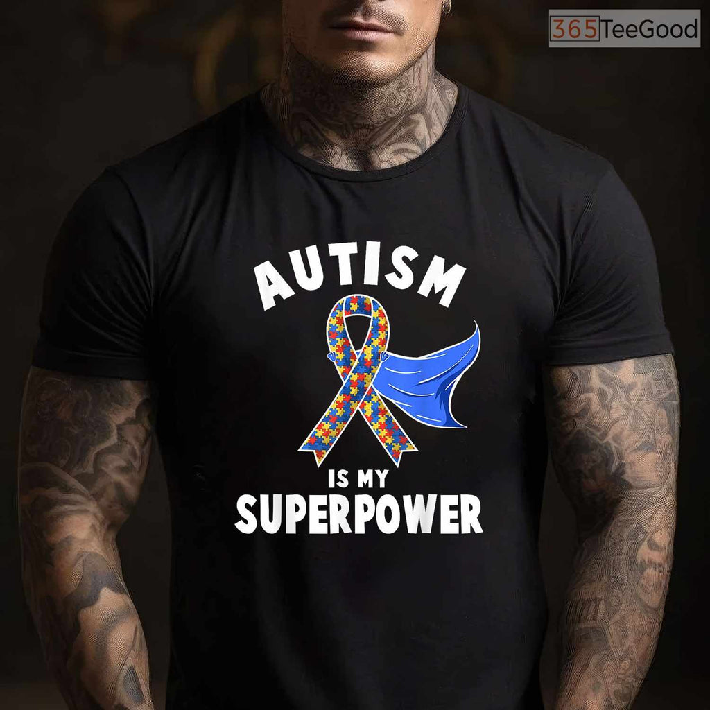 Autism Awareness Shirt Boys Girls Kids Is My Superpower April Gift T-Shirt