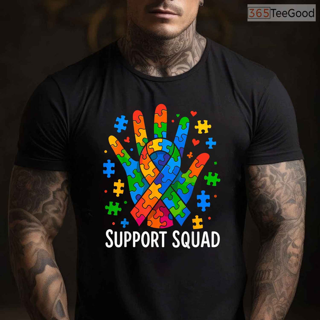 Autism Awareness Autism Support Squad T-Shirt April Acceptance Month Crew