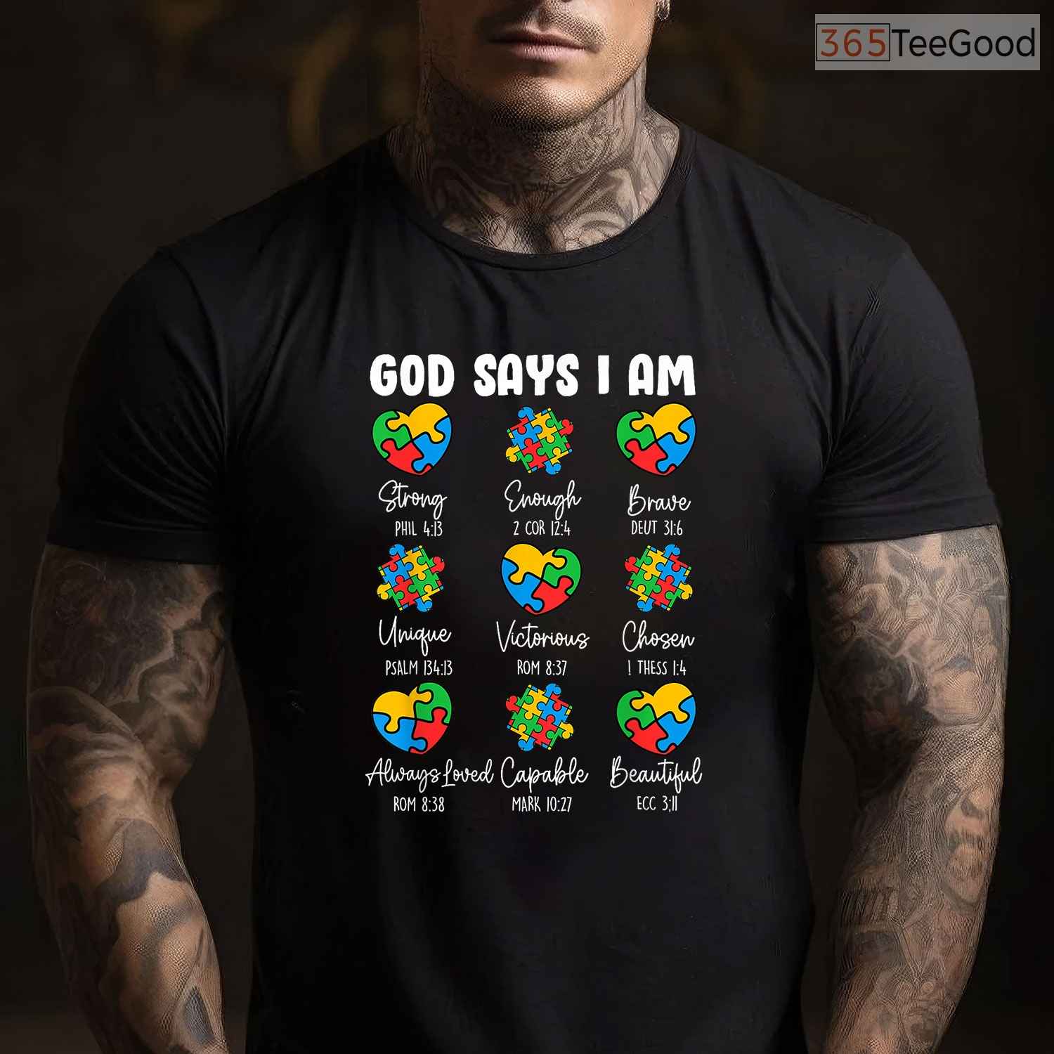 God Says I Am Autism Awareness Christian Bible Verse Shirt April T-Shirt