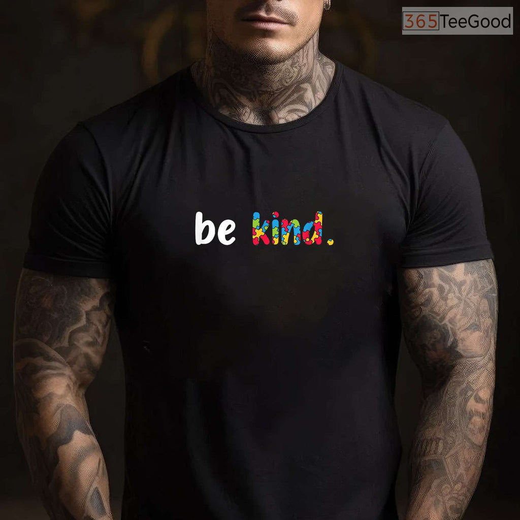 Autism Awareness Be Kind Colorful Puzzle Pieces Shirt April Month T-Shirt