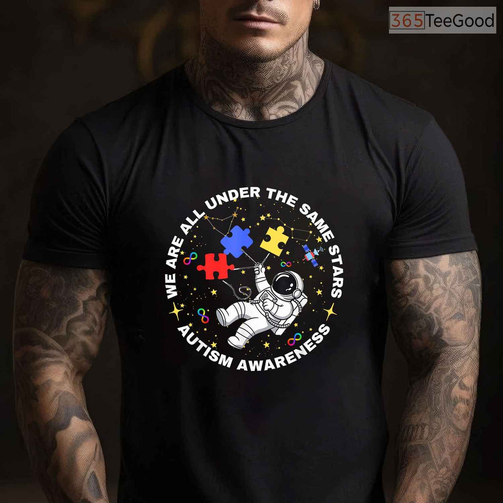 Autism We Are All Under The Same Stars Space Shirt April Awareness Gift T-Shirt