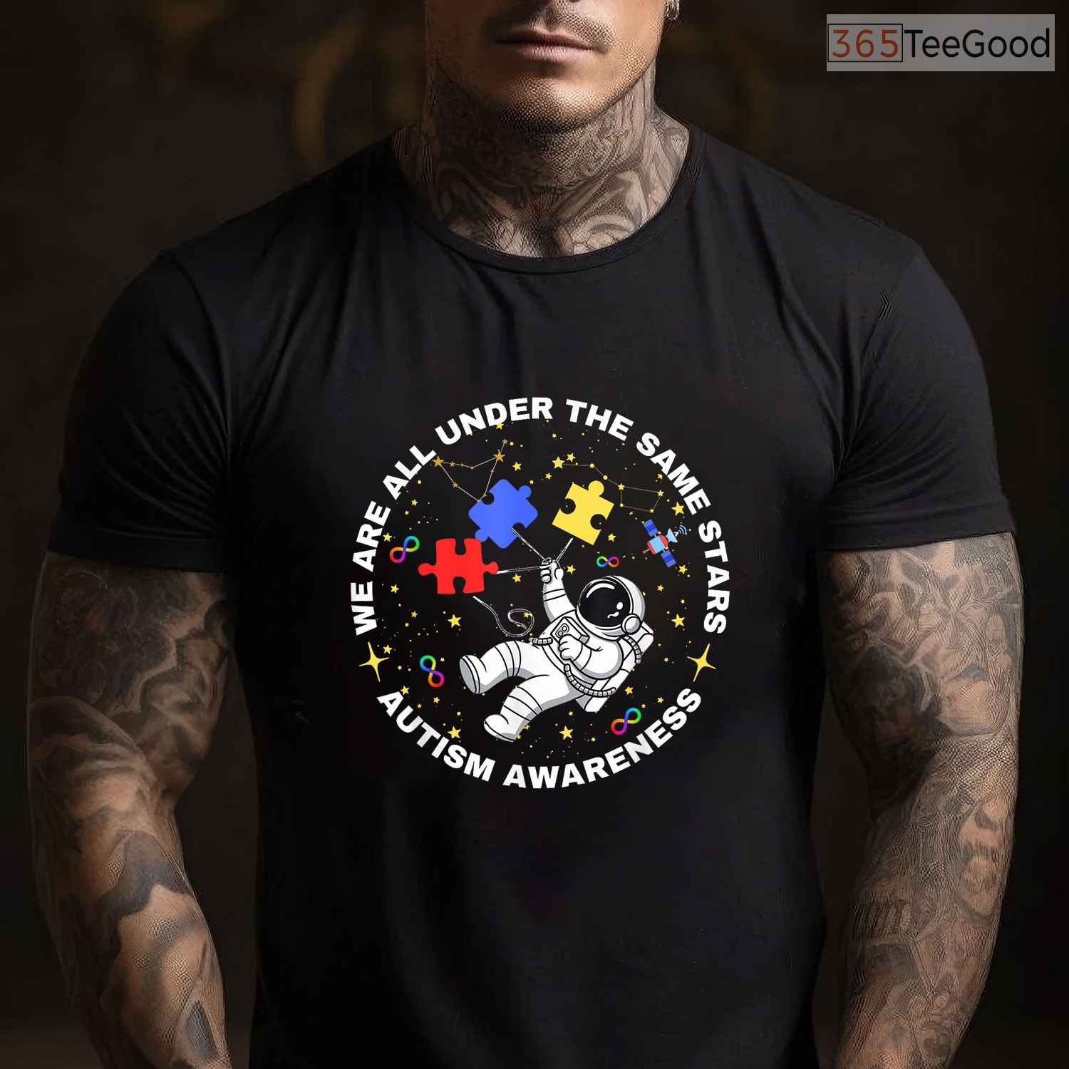 Autism We Are All Under The Same Stars Space Shirt April Awareness Gift T-Shirt