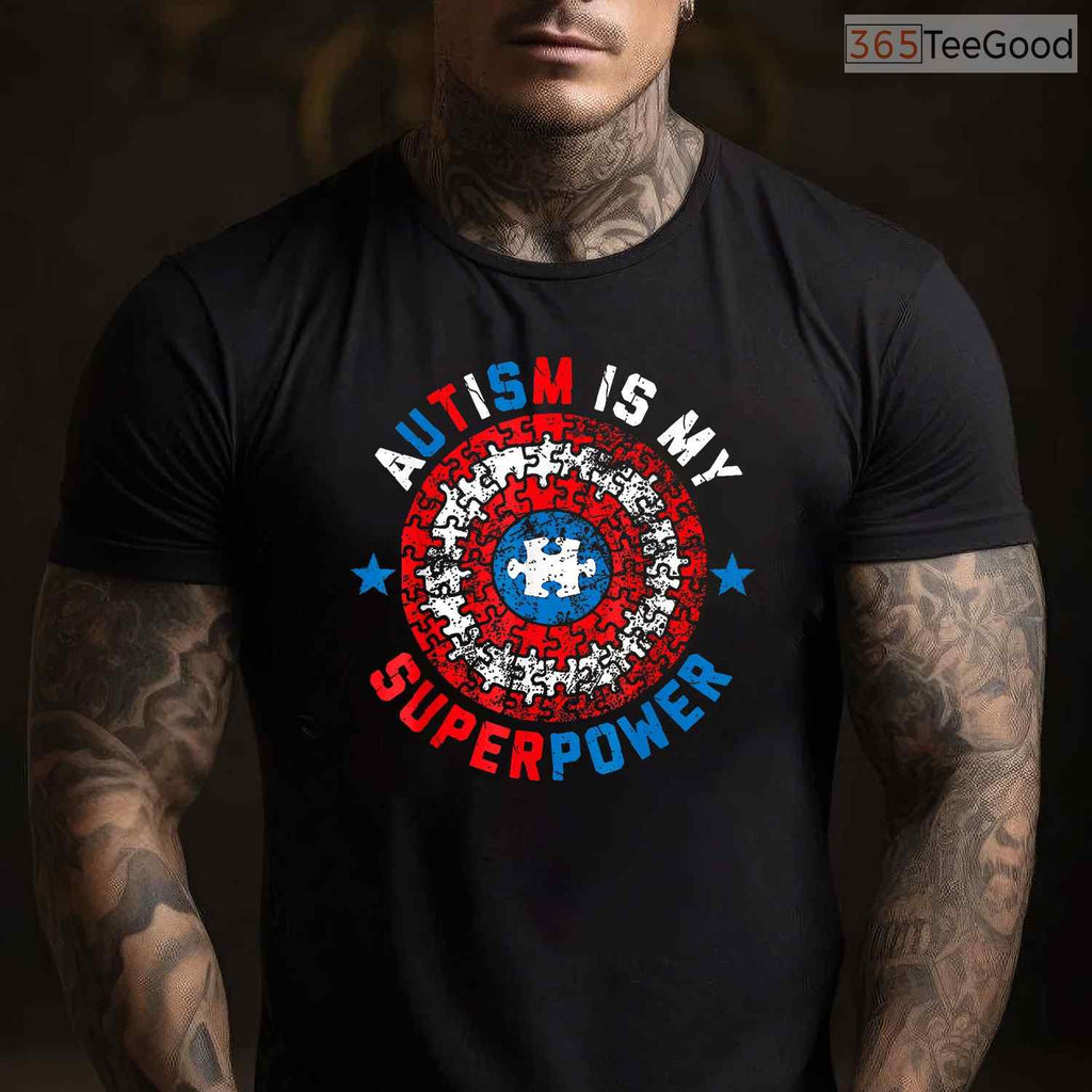 Autism Is My Superpower Autism Awareness Shirt Autistic Boys April Kids T-Shirt