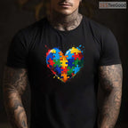 Autism Awareness Heart Valentine Day Puzzle Shirt April Boy Girl Love T-Shirt