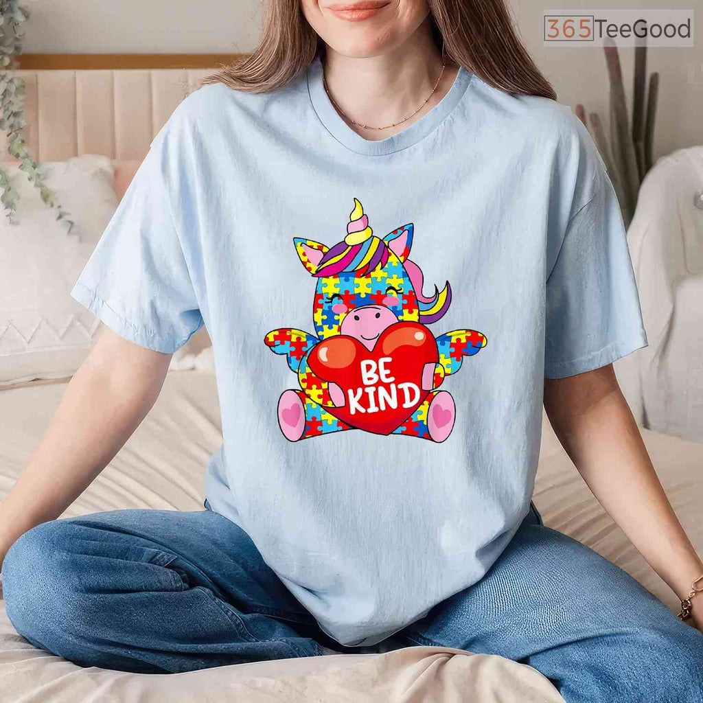 Autism Awareness Be Kind Girl Shirt April Month Kindness Support Gift T-Shirt