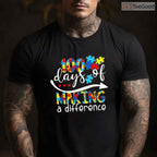Autism 100 Days Of School Teacher Shirt April Awareness Celebration T-Shirt