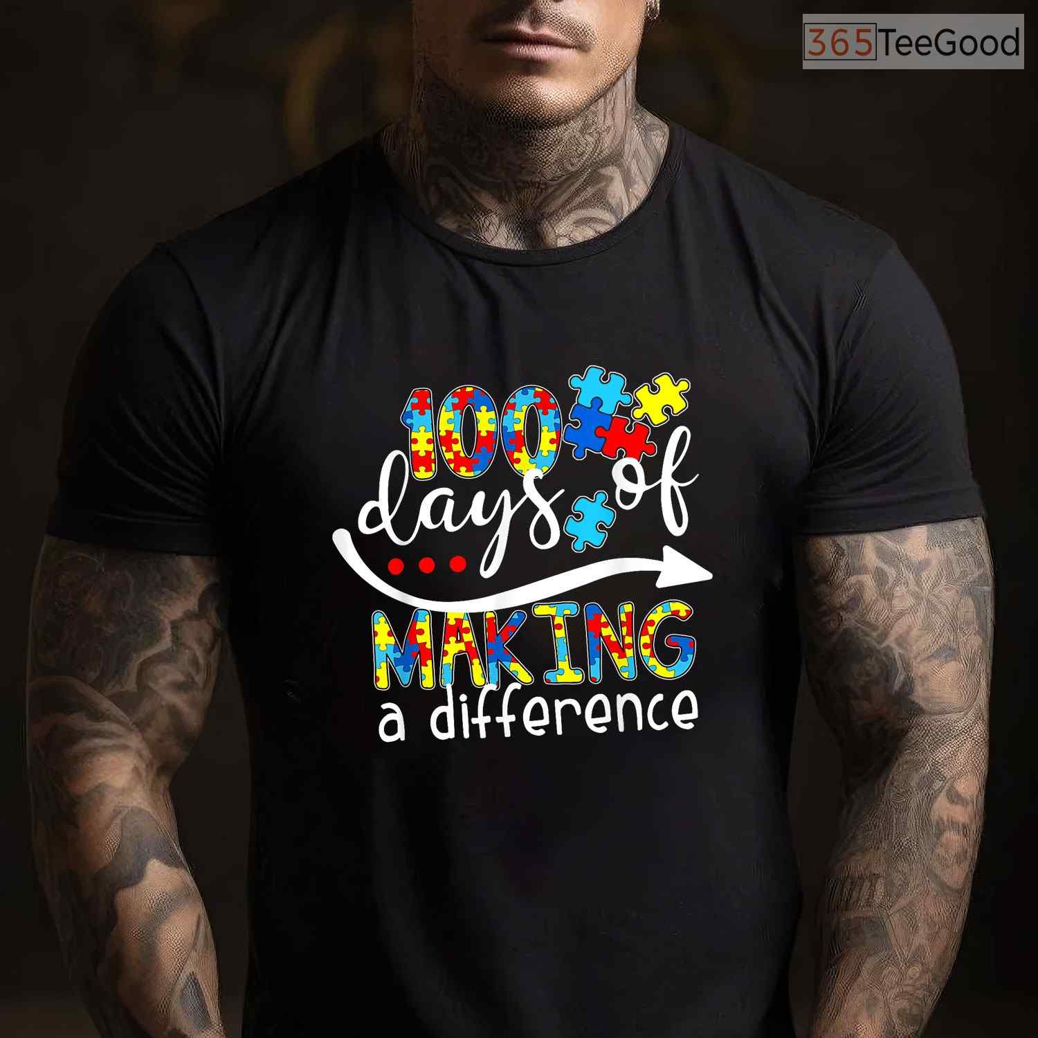 Autism 100 Days Of School Teacher Shirt April Awareness Celebration T-Shirt