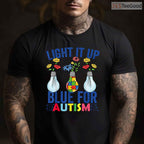 Light It Up Blue Autism Awareness Month Shirt April Support Men Women T-Shirt