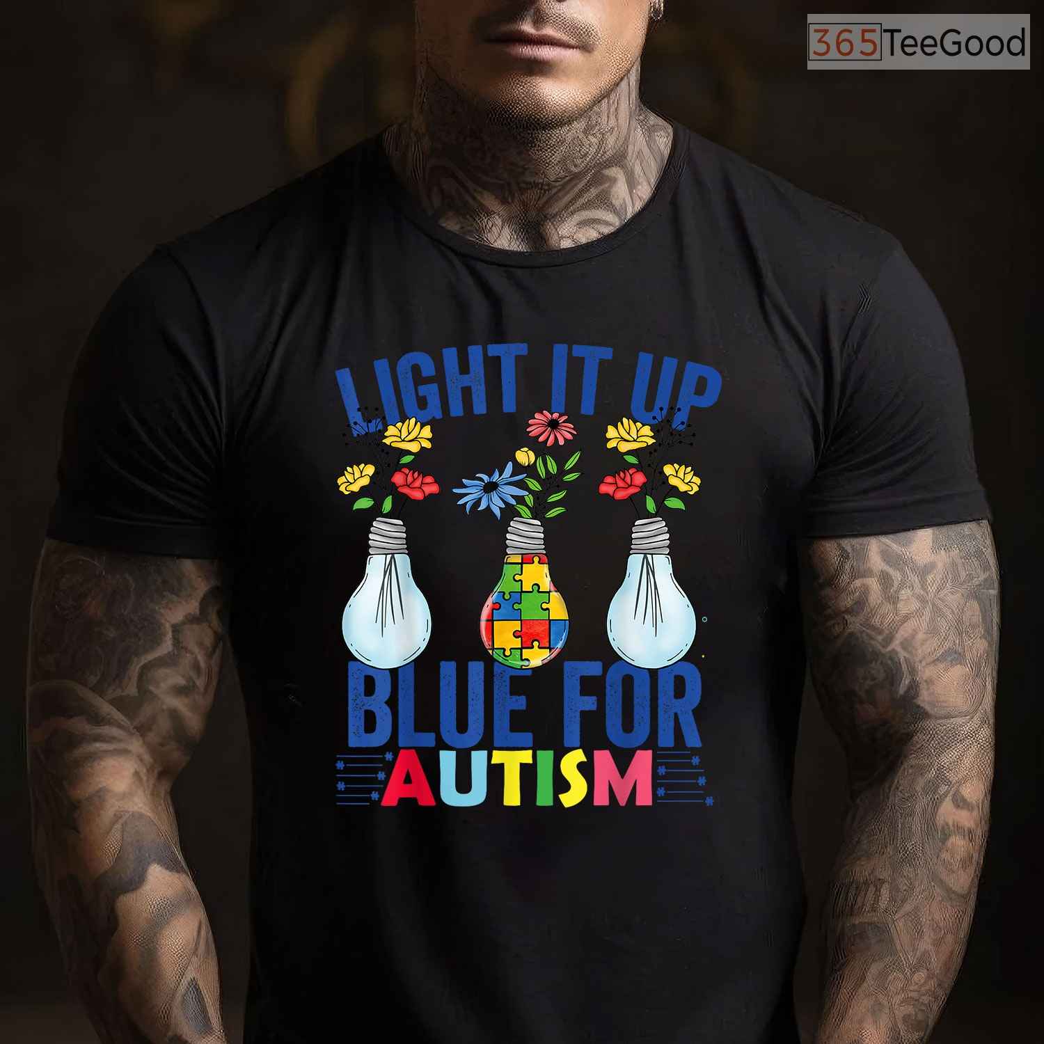 Light It Up Blue Autism Awareness Month Shirt April Support Men Women T-Shirt