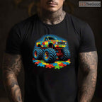 Autism Awareness Monster Truck Shirt April Month Boys Kids Cool Gift T-Shirt