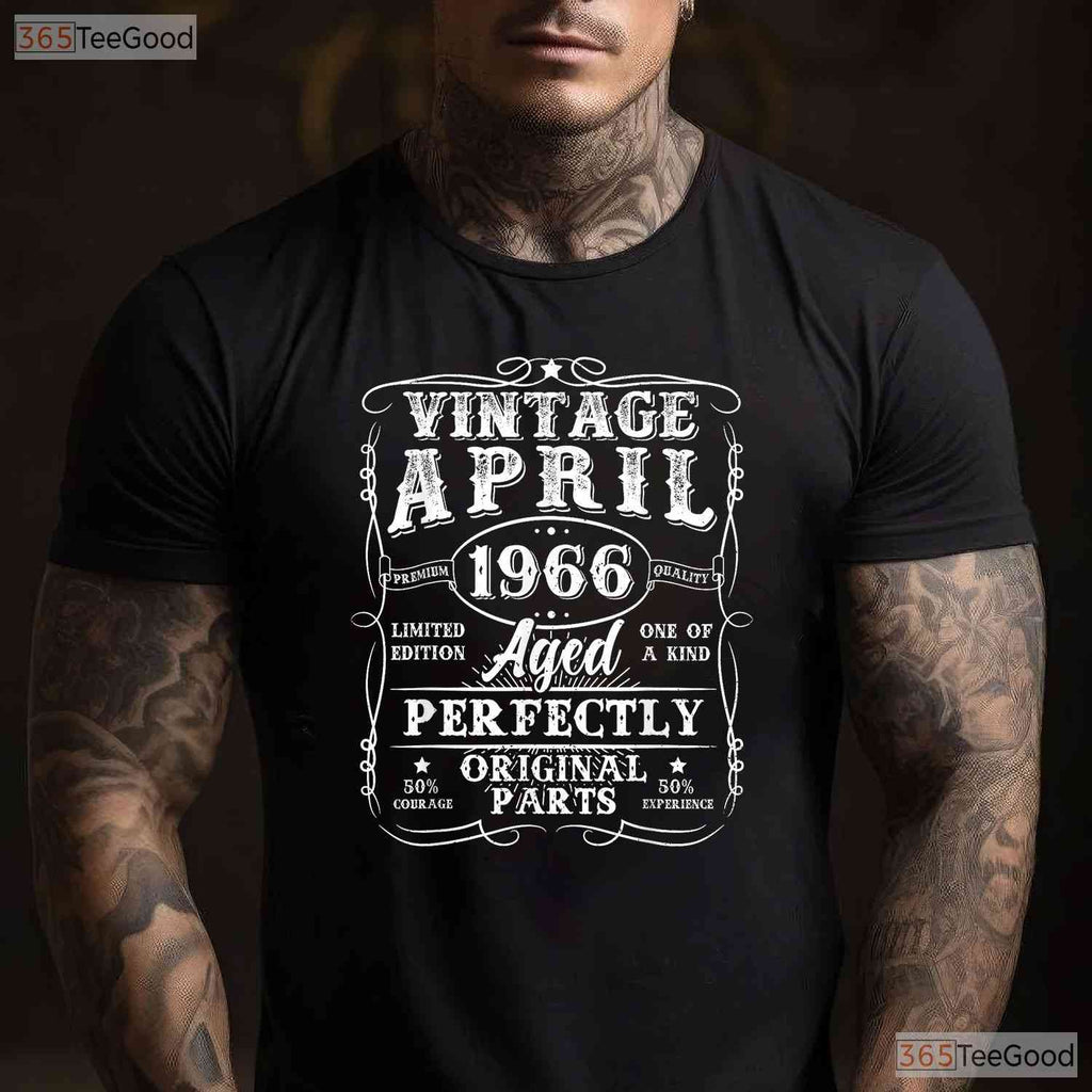 Retro 60th Birthday April 1966 T-Shirt - Vintage 60 Years Old Gift For Men Dad