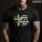 Each Person Is Wonderfully Made Christian Autism Bible Verse Shirt April T-Shirt