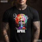 Queens Are Born In April T-Shirt - Women - s Birthday Gift Tee - Elegant Crown Art