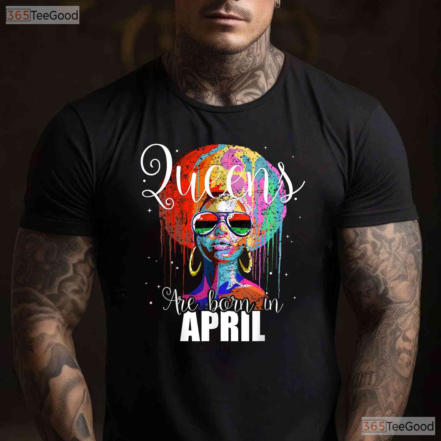 Queens Are Born In April T-Shirt - Women - s Birthday Gift Tee - Elegant Crown Art